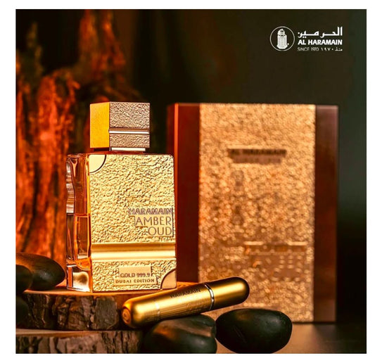 AL HARAMAIN AMBER OUD GOLD 999.9 DUBAI EDITION 3.4 OZ EXTRAIT DE PARFUM+ REFILLABLE ATOMISER
