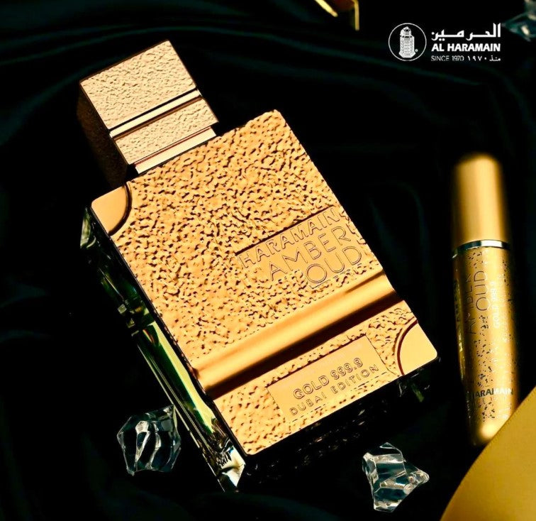 AL HARAMAIN AMBER OUD GOLD 999.9 DUBAI EDITION 3.4 OZ EXTRAIT DE PARFUM+ REFILLABLE ATOMISER